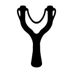 Black and white image of a slingshot or catapult style shape
