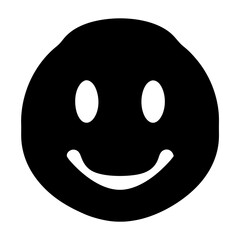 Fototapeta premium Black and white minimalistic smiley face with a large head and eyes