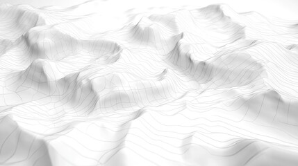 Fototapeta premium Abstract white mountain range topography.
