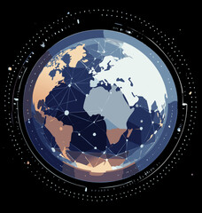 Futuristic Digital Earth with Global Network Connections &ndash; Technology and Innovation Concept

