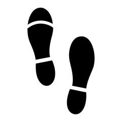 A Pair of Footprint Icons Showcasing Steps, Direction, and Traces on Surface
