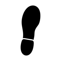 Isolated Black Footprint of a Human Walking on a White Background
