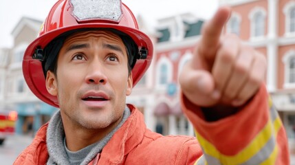 Firefighter Giving Directions During an Emergency