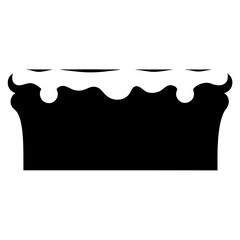 Elegant Cake Silhouette with Frosting, Perfect for Bakery or Dessert Themes