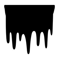 Abstract black drips, paint splash, slime or chocolate syrup overflowing illustration