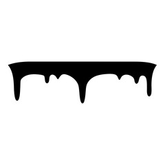 Black paint drips isolated on white background, vector illustration design element