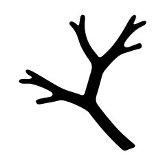 Fototapeta premium Stylized bare branch silhouette isolated on a white background simple design