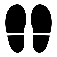 Footprint Symbol Design Showing the Direction to Follow in Black and White