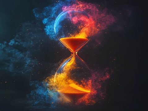 Colorful Smoke Trail Hourglass