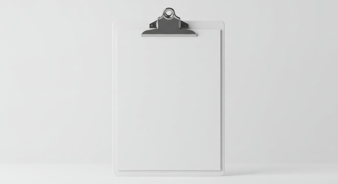 Blank Clipboard Mockup - Clean of a blank clipboard on a white background, ideal for presentations or showcasing designs