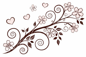 Twisted Spiral Vine with Flower Clusters  