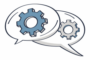 speech bubble with gear settings
