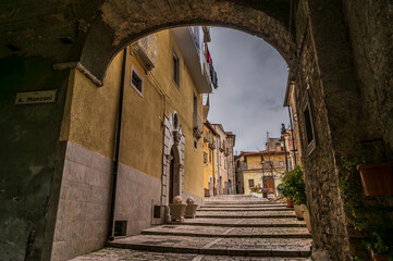 Frosolone, Molise, Italy. Glimpses of the historic center