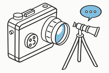 Video Camera Icon in Line Style