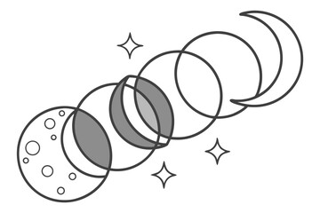 Moon Phase Icon with Small Circles