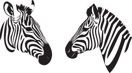 Zebra head black silhouette vector isolated 