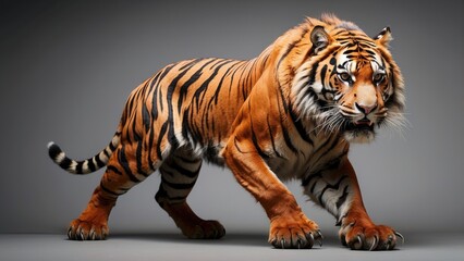 Powerful Tiger Leaping in Mid-Air &ndash; Dynamic Jungle Predator Motion Shot