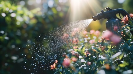 Close up rain gun sprinkler in the dry season, irrigation system on agricultural soybean field