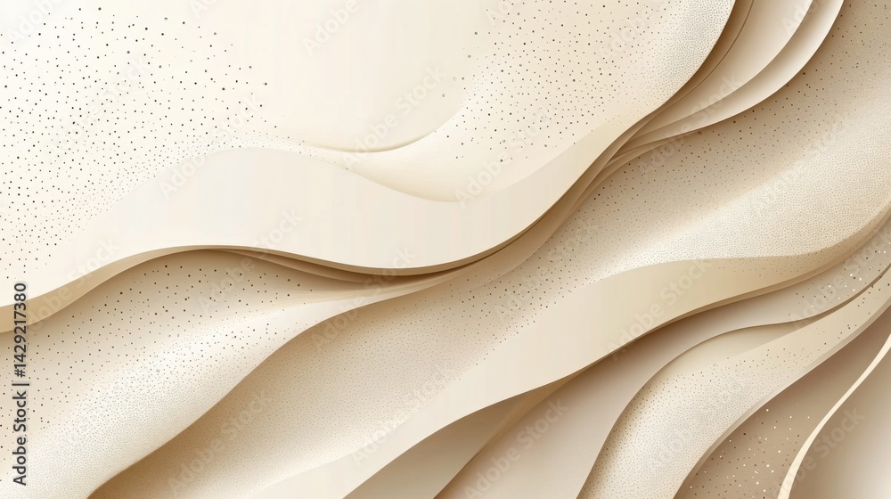 Fototapete abstract background with soft ecru tones dotted design and eggshell paper texture
