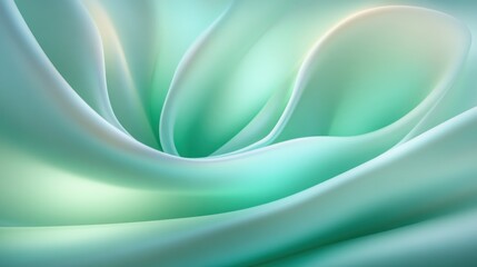 Obraz premium Abstract Aquamarine Fabric Draped in Soft Waves