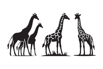 silhouette icon of a giraffe isolated on a white background © Tuhin's Collection