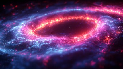 Obraz premium Pink and Blue Circular Light Trails - Futuristic