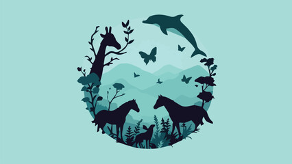 Animal silhouette vector illustration