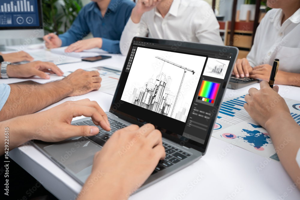 Poster architectural design brisk software application for architect business and professional designer
