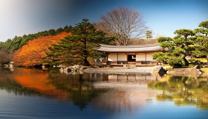 Obraz premium wide sreen japanese ikebana