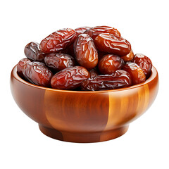 A bowl of dates isolated on transparent background