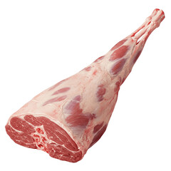 Premium Quality: Fresh Raw Lamb Leg Ready for Culinary Creations (transparent background)