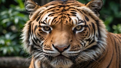 Fototapeta premium Close-Up Portrait of a Fierce Bengal Tiger in the Wild