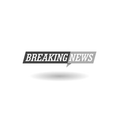 Announcement of breaking news icon with shadow