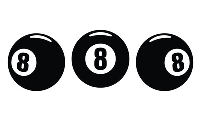 Billiard ball flat icon design Element vector template