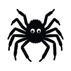 Halloween black spider isolated on white background