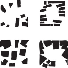 Black ripper paper grunge sheet silhouette