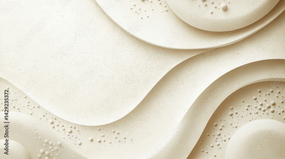 Fototapete abstract background with soft ecru tones dotted design and eggshell paper texture