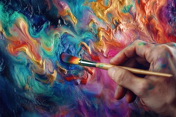 Hand painting abstract piece of art