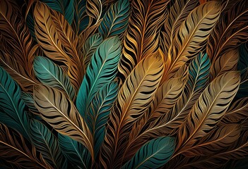 A black and gold wallpaper with a floral pattern.