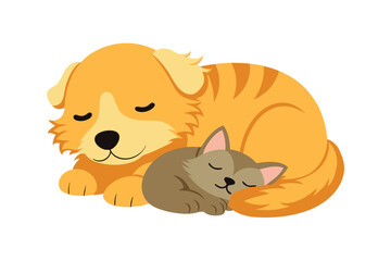 cat and dog sleeping