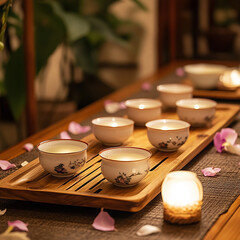 Elegant Chinese tea set crafted with tradition and beauty. Perfect for tea ceremonies or daily use. A timeless blend of culture, art, and functionality in every sip.

