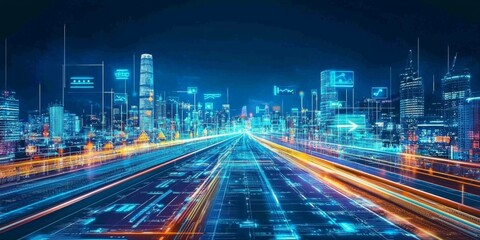 Artistic interpretation of contemporary infrastructure advancements.