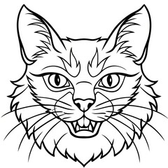 Obraz premium Cat Line Art &nbsp;Illustration