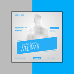 Webinar Social Media Post Template  Editable Online Event Banner for Business and Education Promotion