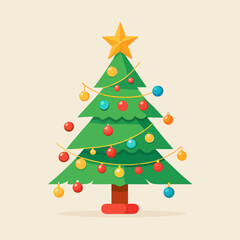  Decorated Christmas Tree Clipart with Star and Ornaments