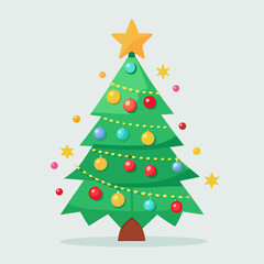  Decorated Christmas Tree Clipart with Star and Ornaments