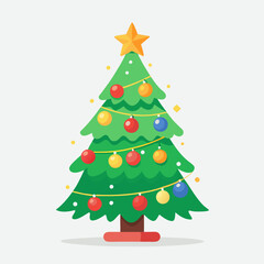  Decorated Christmas Tree Clipart with Star and Ornaments