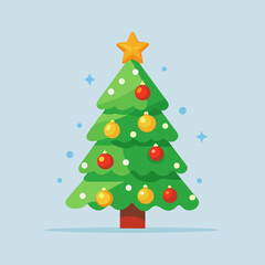  Decorated Christmas Tree Clipart with Star and Ornaments