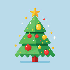  Decorated Christmas Tree Clipart with Star and Ornaments