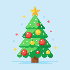  Decorated Christmas Tree Clipart with Star and Ornaments